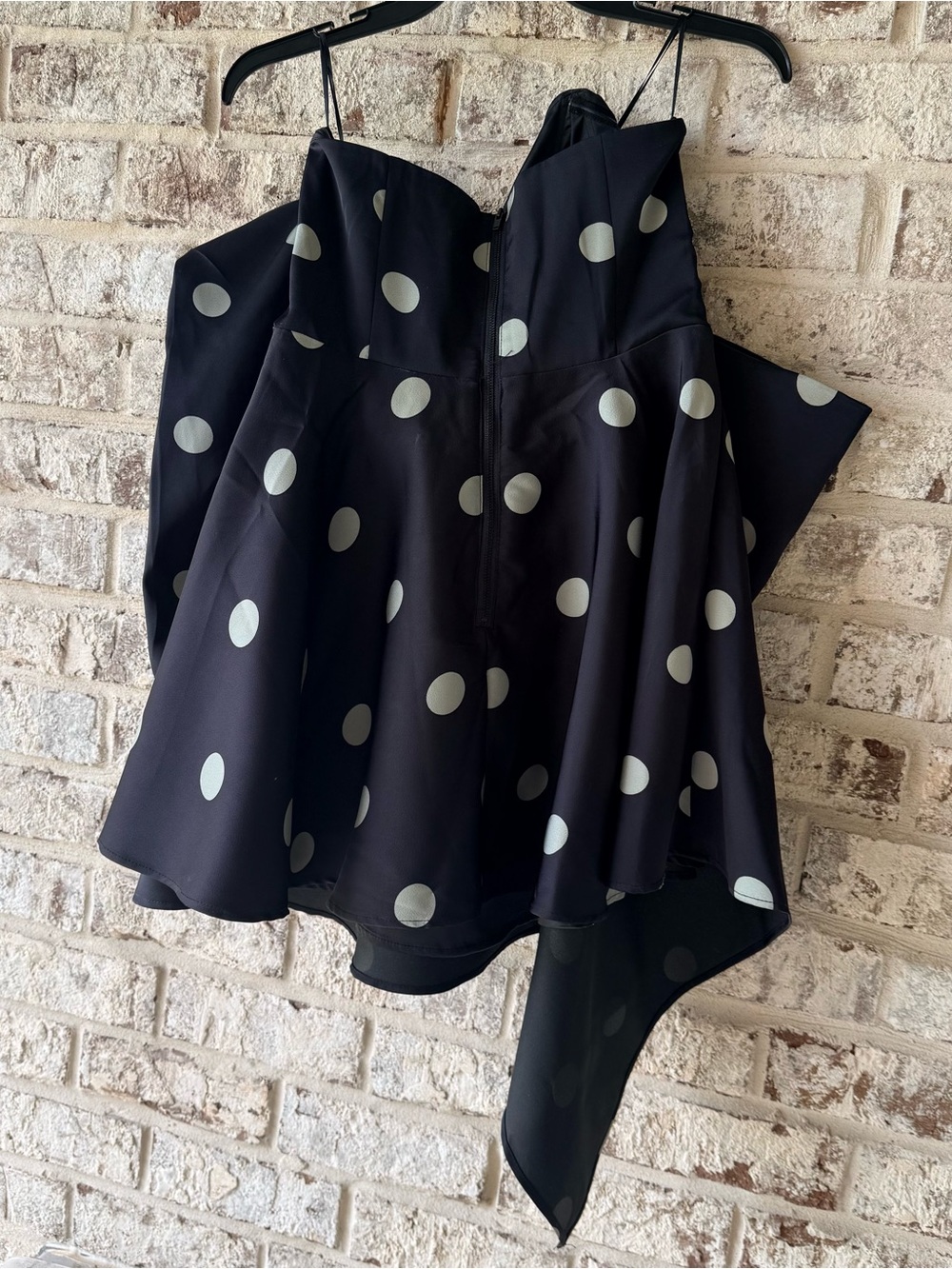 Bardot Women's Brydie Oversized-Bow Dot-Print Mini Dress M - Picture 8 of 12